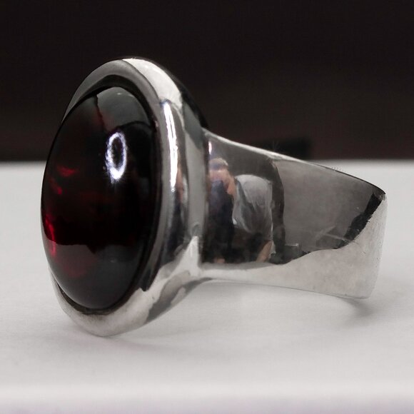 Vintage Natural Red Stone (Garnet?) Sterling Silver Ring, Size 6.25 Stamped 925 - Picture 8 of 11